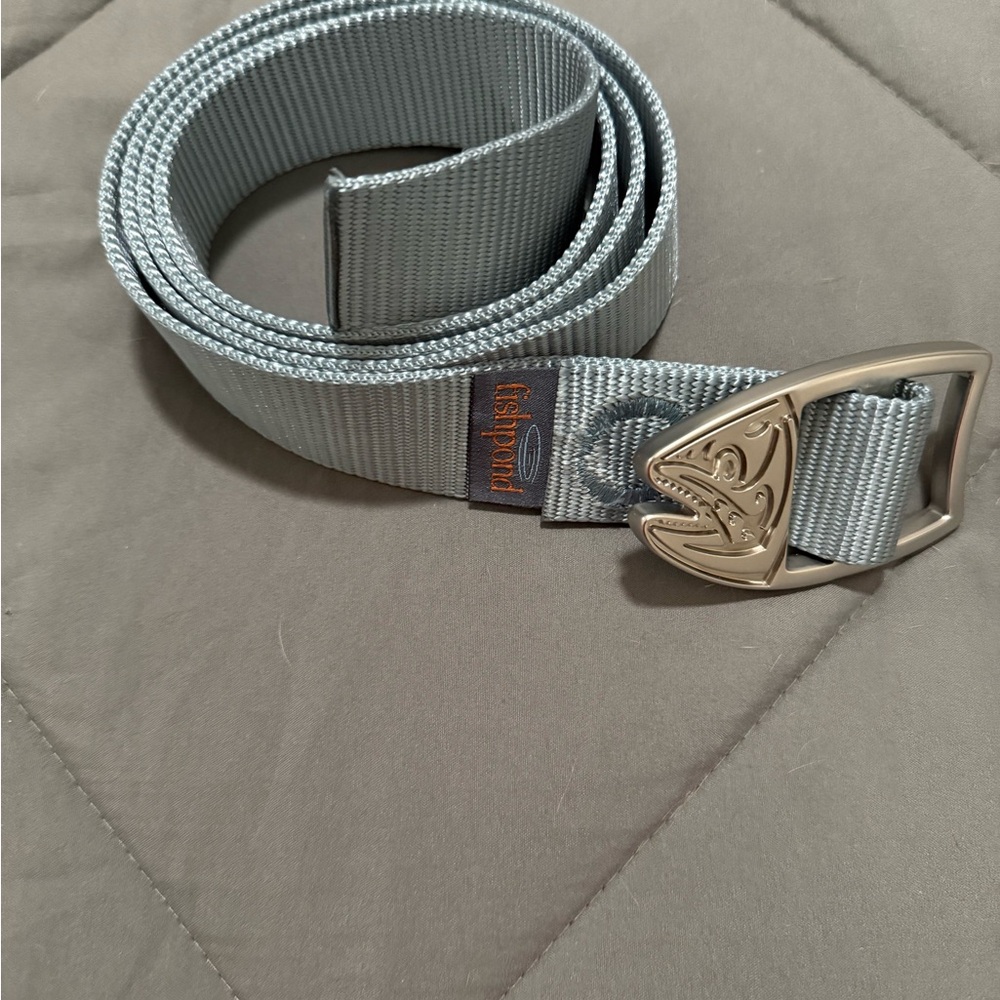 Fishpond Blue/Gray Belt with Decorative Buckle